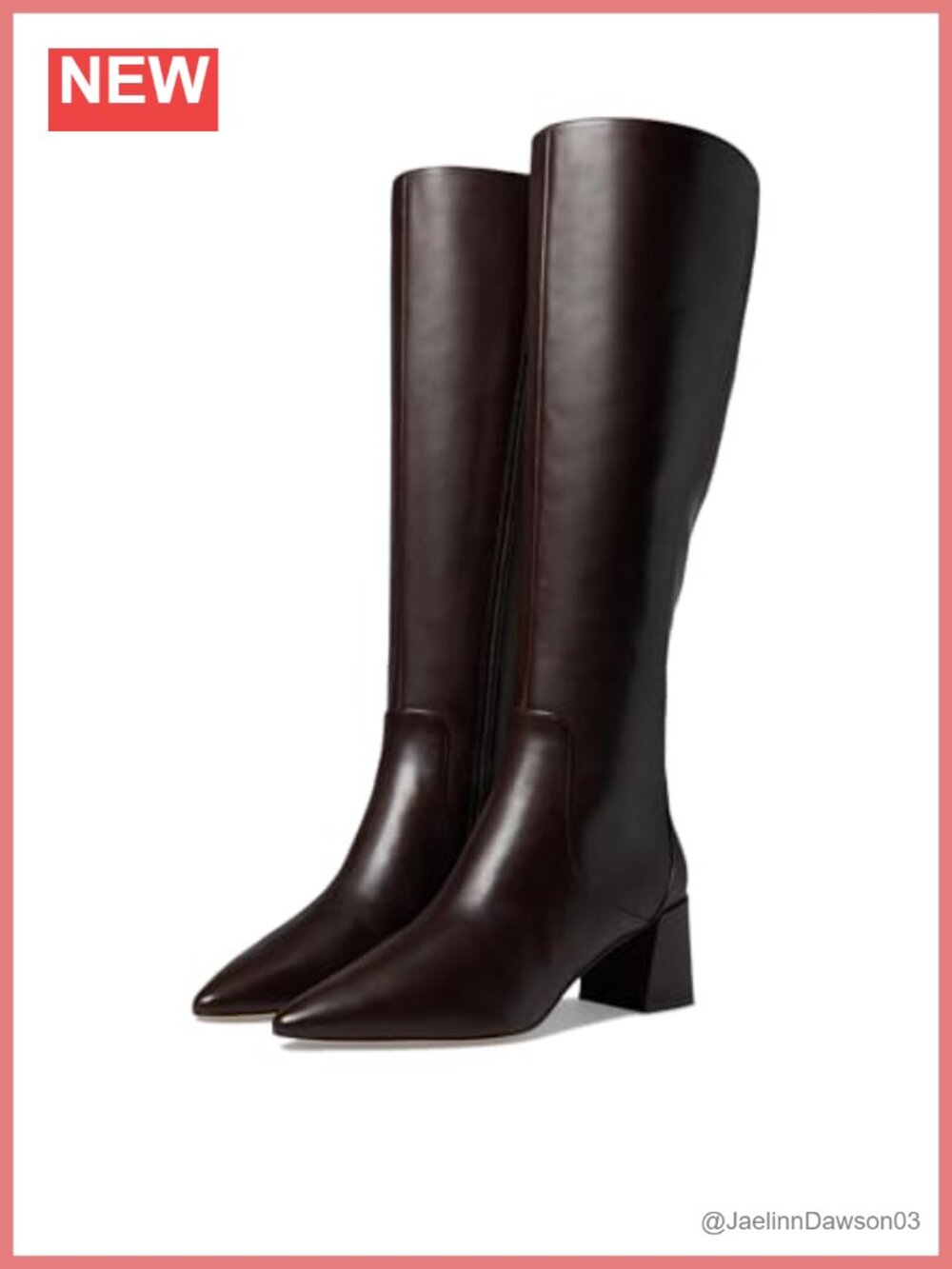 Cole Haan Clarice Tall Block Heel Boots Leather Equestrian Style Pull-On Womens